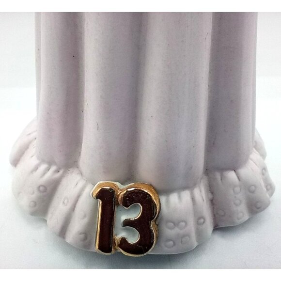 Enesco Birthday Girl Figurine Number 13 Pink Dress Red Hair Vintage 6 Inch 1982 - Picture 5 of 13